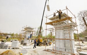 工人告急施工。